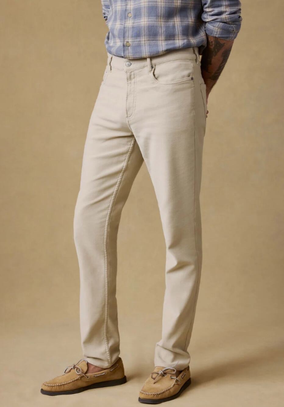 Faherty Men's Stretch Terry 5 Pocket Tan Khaki Size 32 Pants